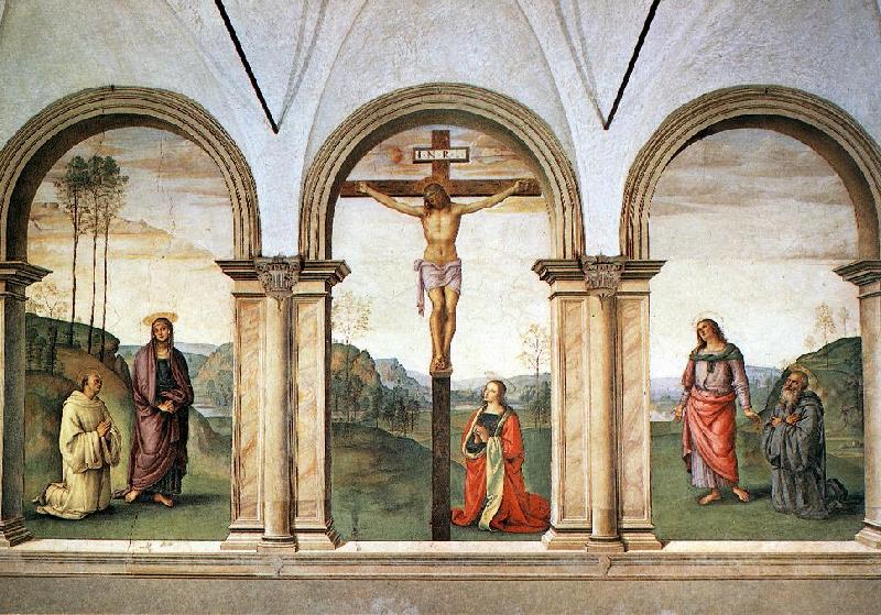 PERUGINO, Pietro The Pazzi Crucifixion sg Sweden oil painting art